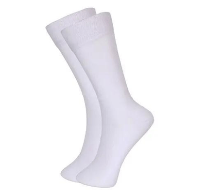 White plain formal Lycra cotton socks/school socks (10-12 year)