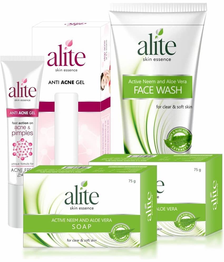 Alite Combo of Anti Acne Gel 15g + Active Neem Aloevera Facewash 70g + Neem Aloevera Soap (2x75g)