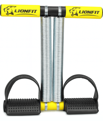 LionFit Double Spring Tummy Trimmer for Men & Women | Comfortable Foam Grip | Red Ab Exerciser for Home Workout