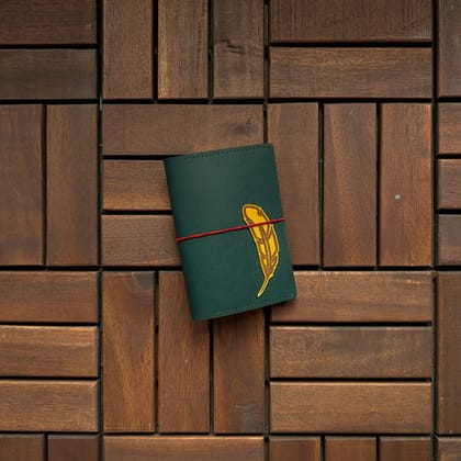 RS // Pine Green & Camo Suede w/ Feather Charm TN Journal Cover - Passport