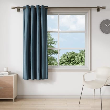 DDECOR - 100% PolyesterPlains And Textures PatternWindow 5 Ft|110 CM X 160 CM| - Blue