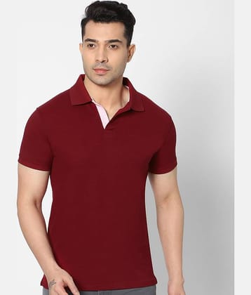 HJ HASASI Pack of 1 Cotton Blend Slim Fit Solid Half Sleeves Men's Polo T Shirt ( Red )