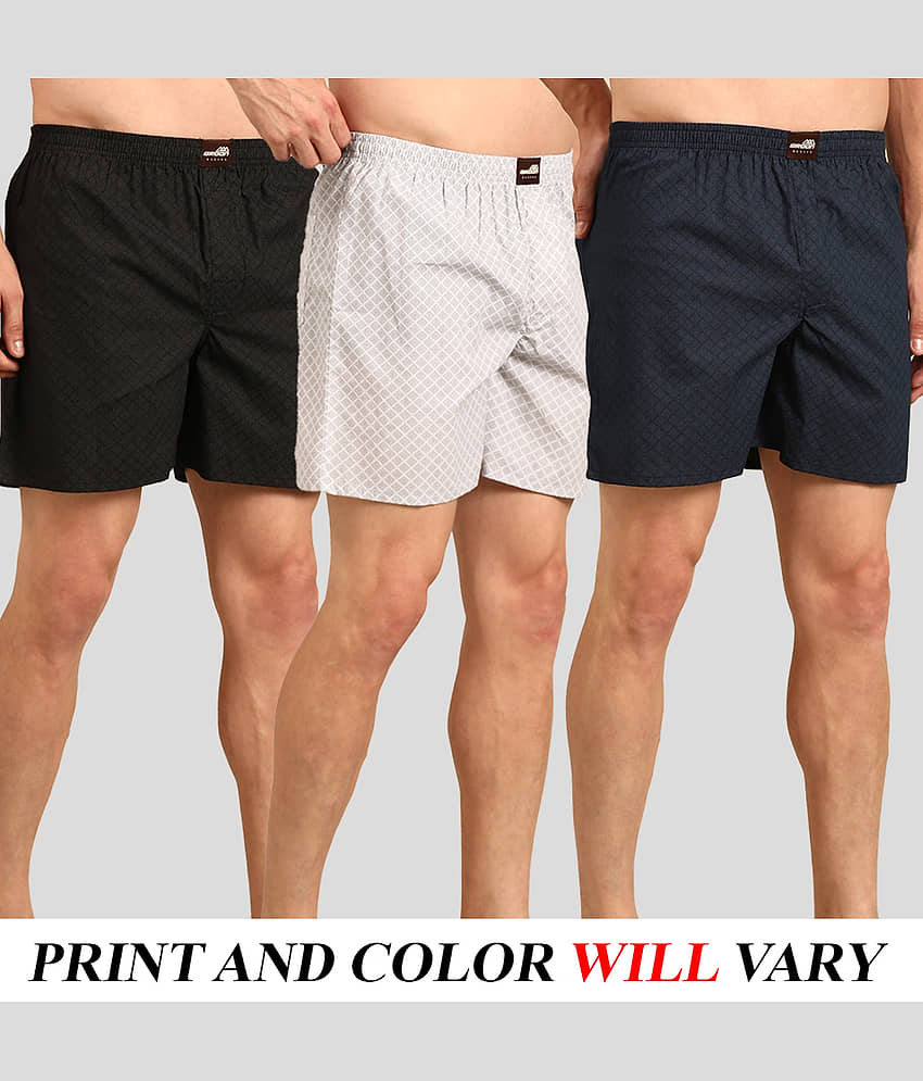 broon Pack of 3 Cotton Boxers For Men's ( Multi )