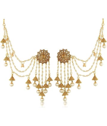 Sukkhi Attractive Gold Plated Wedding Jewellery Bahubali Inspired Long Chain Jhumki Earrings For Women