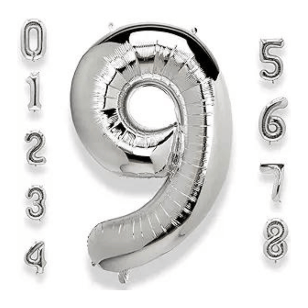16" Numerical 9 Silver Balloon - Party and Festive Needs | Buy online on ZillyBuy