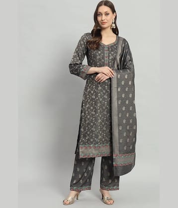 SAFAA Unstitched Woollen Self Design Dress Material - Grey ( Pack of 1 )