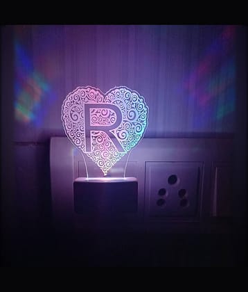 DIONA Night Lamp R Alphabet Heart Shape Birthday, Valentine, Anniversary Gift