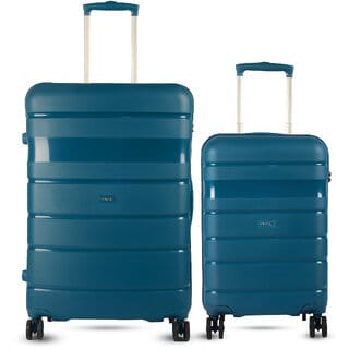 Timus Sunlite Hard Luggage 58cm 78cm Hard Luggage Trolley Bags Combo Set 2 Travel - Teal Blue