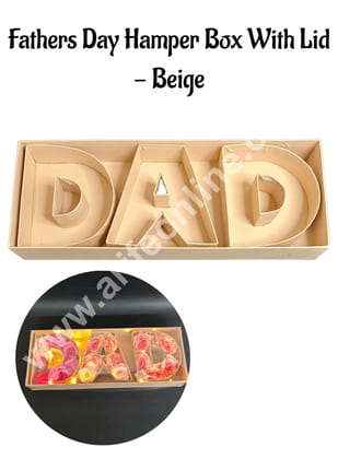 Elegant Fathers Day DAD Monogram Flower Gift Box with Transparent Lid (Beige) - CAKE DECOR™