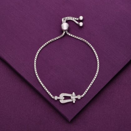 Forever Anchored Diamond Bracelet-White Stone / Silver
