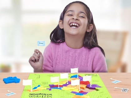 Imagimake: Mapology India and World Maps with Capitals - Learn Capitals and Country Flags - Educational Toy for Kids Above 5 Years, Multicolor