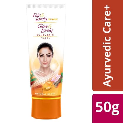 Glow & Lovely Natural Face Cream Ayurvedic Care+, 50 gm Tube