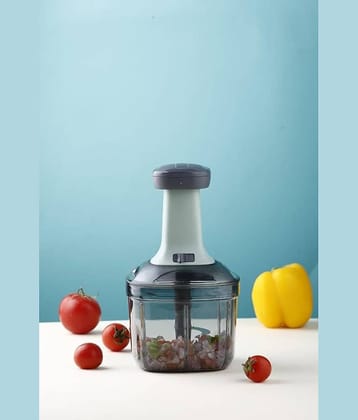 iview kitchenware Vegetable Chopper Multicolor Plastic Mannual Chopper 900 ml ( Pack of 1 )