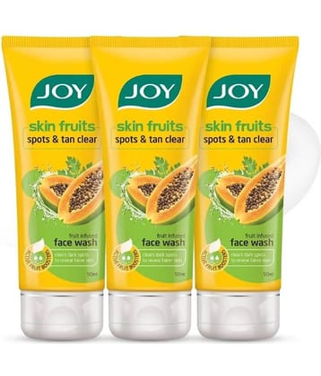 Joy Skin Fruit spot & tan clear Face Wash, 50ml each (Pack of 3)