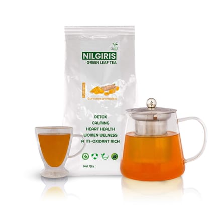 Two Leaf One Bud Nilgris Green Leaf Tea - Turmeric 100 Gms