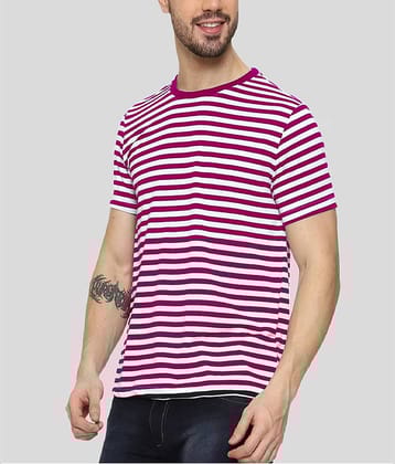 VEE SAA Cotton Regular Fit Striped Half Sleeves Men's Round T-Shirt - Pink ( Pack of 1 )