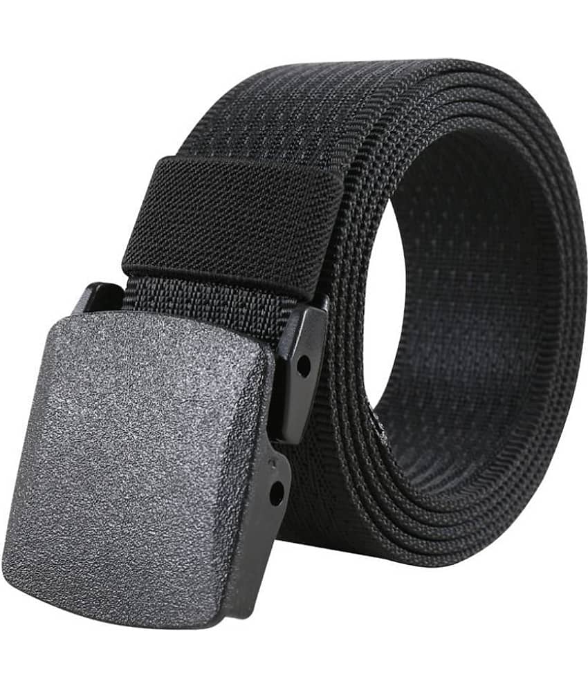 Edifier - Black Leather Men's Casual Belt ( Pack of 1 )