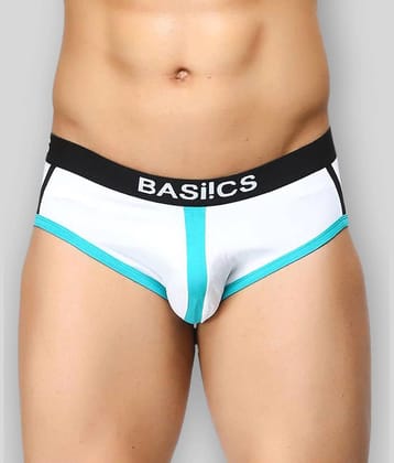 BASIICS By La Intimo Pack of 1 Cotton Briefs For Men's ( White )