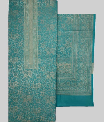 KANI Women Woollen Unstitched Dress Material ( Blue )