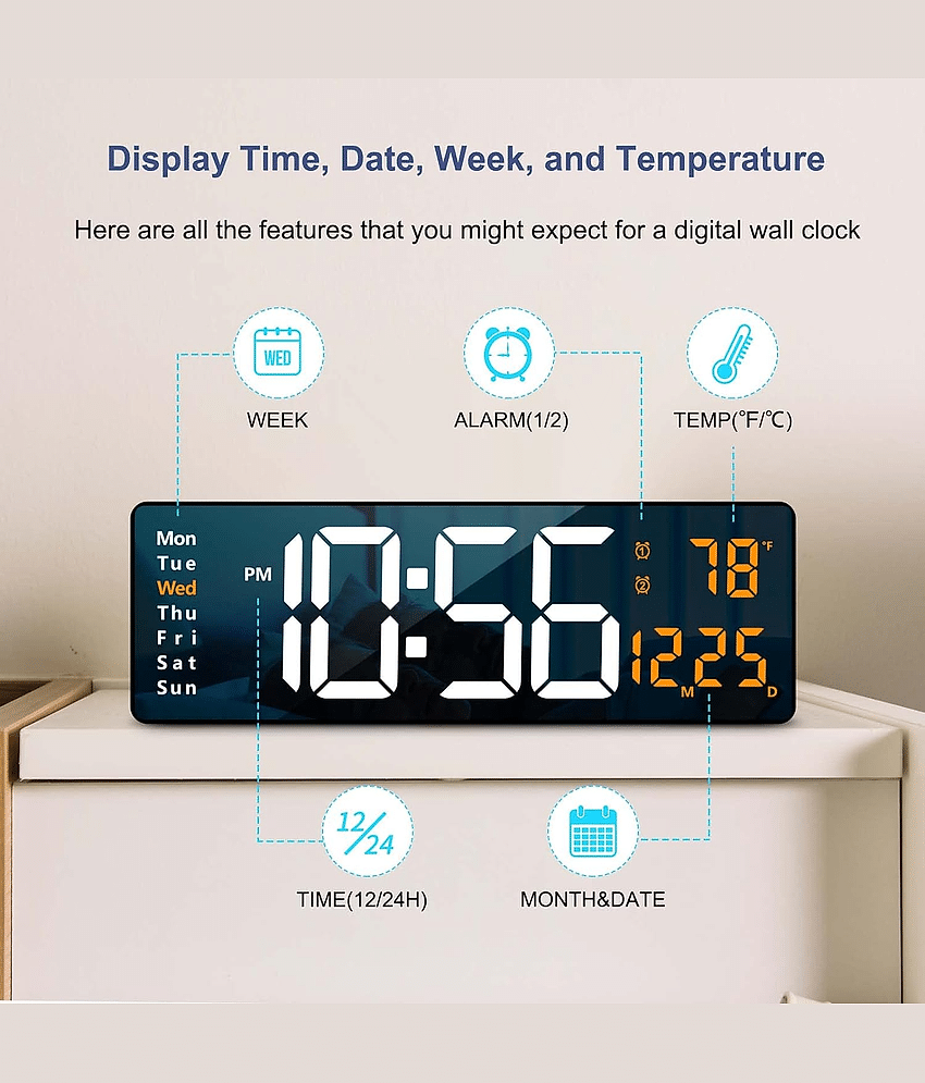 Saykhus Rectangular Digital Wall Clock