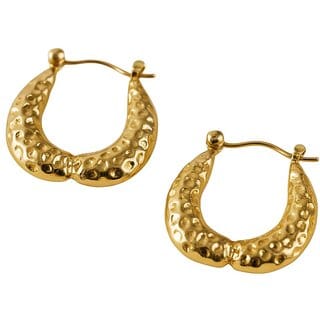Kimti 18K Gold Plated Dangler Hoops Anti Tarnish Earring