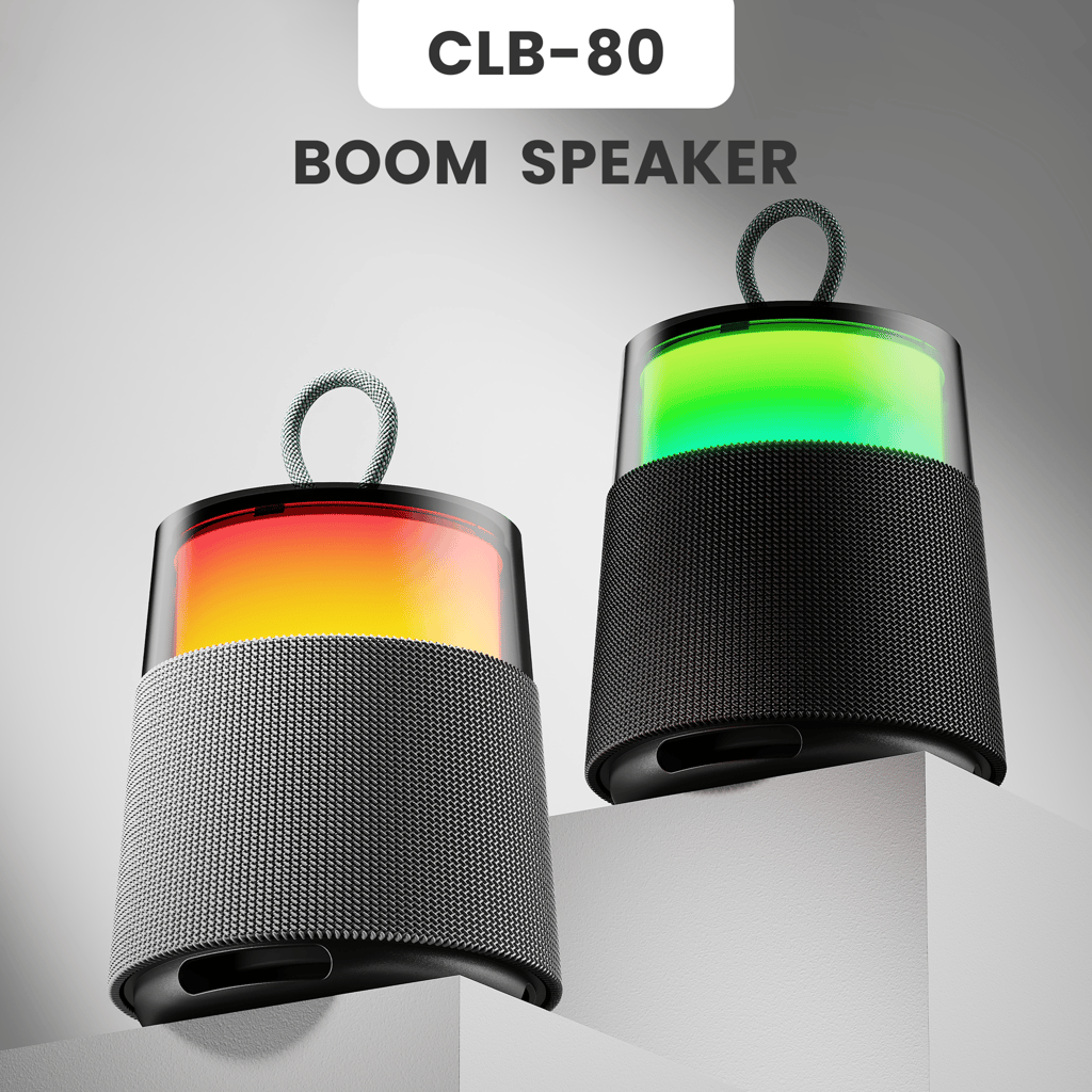 Cellecor CLB-80 BOOM | 10 Hr Playtime | BT-v5.3 | 2600mAH | Water Resistant 10 W Bluetooth Speaker- Black