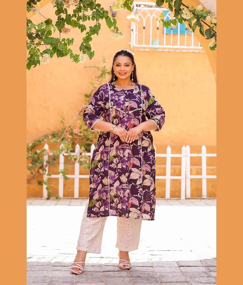 Flavia Creation Women Cotton Printed A-line Kurti ( Multicolor )