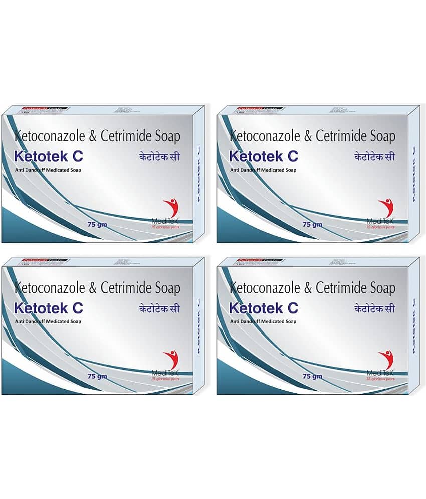 Meditek Ketotek C Antidandruff Soap 75Gms. Each - Antibacterial Soap for Normal Skin ( Pack of 4 )