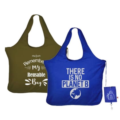 IVillage Bag In Pouch Green and Blue Set of 2