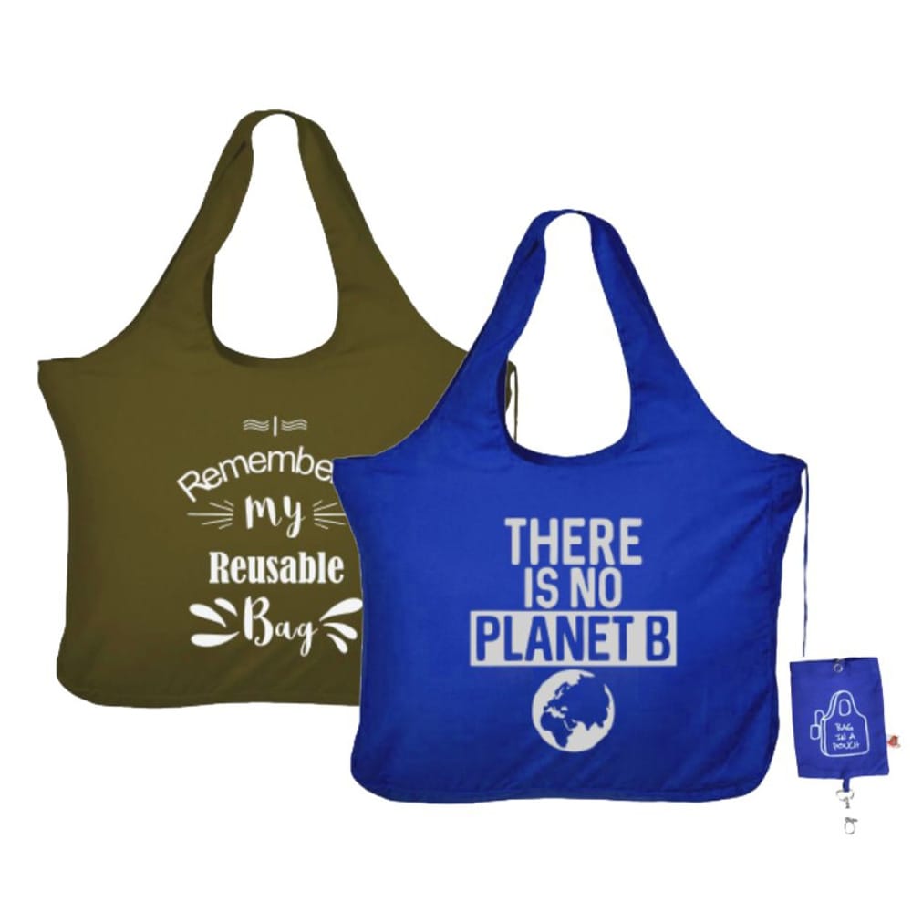 IVillage Bag In Pouch Green and Blue Set of 2