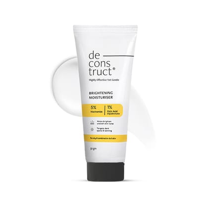 Deconstruct Vitamin C Brightening Face Moisturizer | 3% Vitamin C + 1% Kojic Acid + 5% Niacinamide | Reduces Dark Spots & Evens Skin Tone | Brightens, Hydrates & Strengthens Skin Barrier – 50g Deconstruct Vitamin C Brightening Face Moisturizer | 3% Vitam