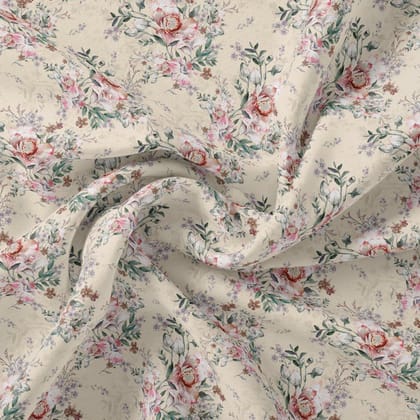 Cool Summer Carnation Flower Digital Printed Fabric - Weightless