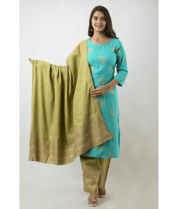 MAUKA Rayon Printed Kurti With Palazzo Women's Stitched Salwar Suit - Yellow ( Pack of 1 )