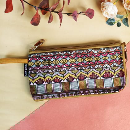Dual-Zip Yellow Madhubani border