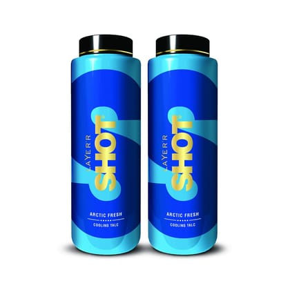 Layer'r Shot Arctic Fresh Cooling Talc for Men - 2 | Luxurious Freshness Long Lasting Fragrance Invigorating Floral, Peppery & Citrusy Blend | Dry, Smooth, and Fresh All Day | Ideal For Daily Use | Gift For Men