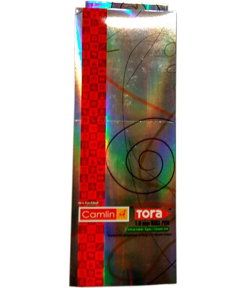 CAMLIN KOKUYO TORA BALL RETRACTABLE PEN GREEN INK PACK OF 20