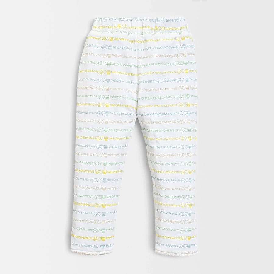 Peanuts™ Printed White Reversible Pajama-0 M / White