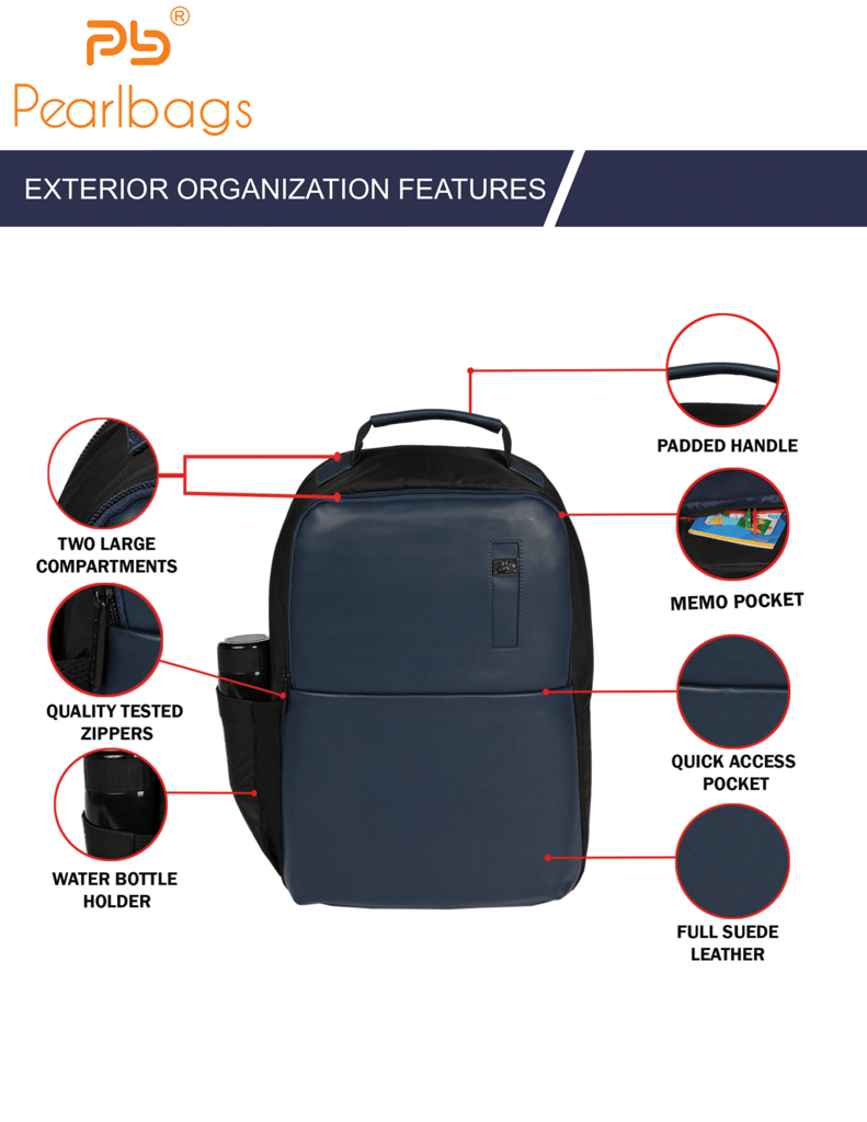 PB Pearl Bags Litmus Anti Theft Faux Leather 30 L Laptop Backpack