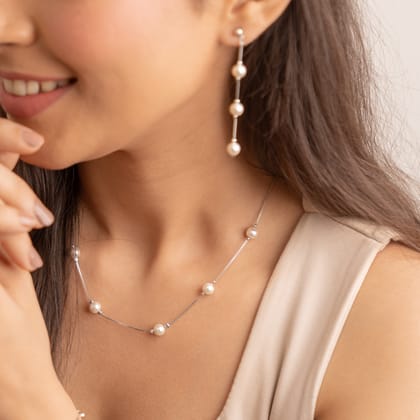 5 Pearl Pensieve Necklace Set - Silver