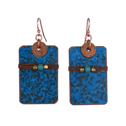 Handcrafted Copper Rectangular Earring