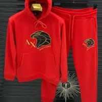 Fleece Cotton Tracksuit ( Size L ) Red
