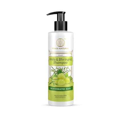 Khadi Natural Amla & Bhringraj Shampoo | Controls Dandruff and Hair Fall | Soothes Scalp Irritation | Suitable for All Hair Types | 650ml Khadi Natural Amla & Bhringraj Shampoo | Controls Dandruff and Hair Fall | Soothes Scalp Irritation | Suitable for A