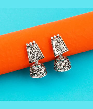 Silver Shine  Oxidised Wedding  Traditional jhumki Earring For Women Girl