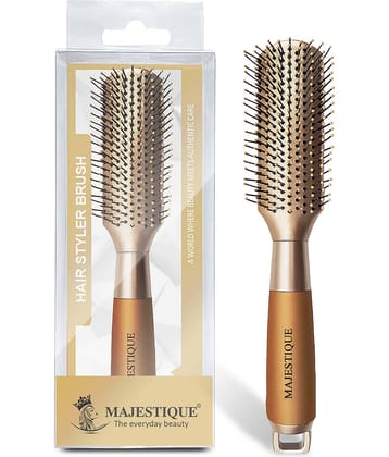 Majestique Golden Hair Styler Brush for Blow Drying, Styling and Solon for Men and Women - Pack of 1