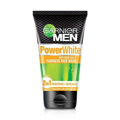 Garnier Men Power White Anti-Pollution Double Action Face Wash, 100 gm