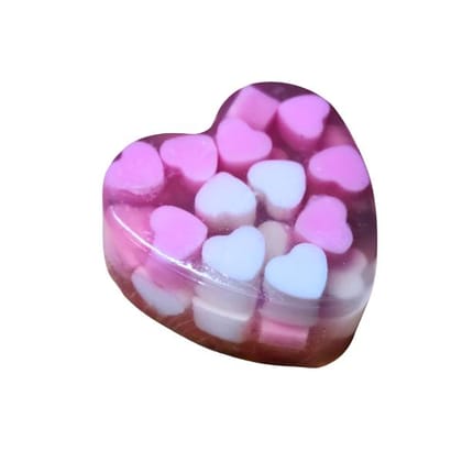 Sweet Hearts- Pink Handmade Glycerin Soap with Rose Essential Oil- 110 Gms