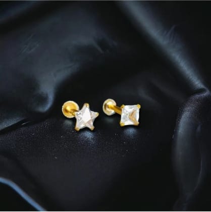 Girls Nose Pin Diamond Nose Pin Star or Chakor (White) for Women And Girl Pack of 2