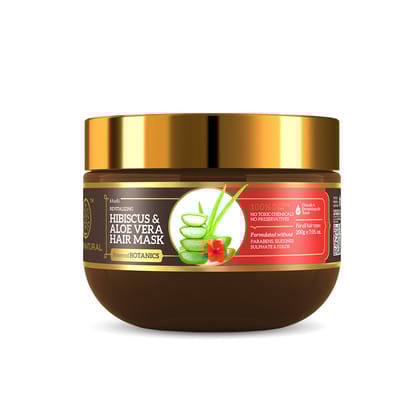 Khadi Natural Hibiscus & Aloe Vera Hair Mask - SLS, Parabens & Color Free - 200gm
