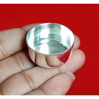 ASTRO-D 999 Pure Silver Bowl ,Temple Accessories. 8 GM (LADO GOPAL TILK BOWL.)., (Silver, Silver)