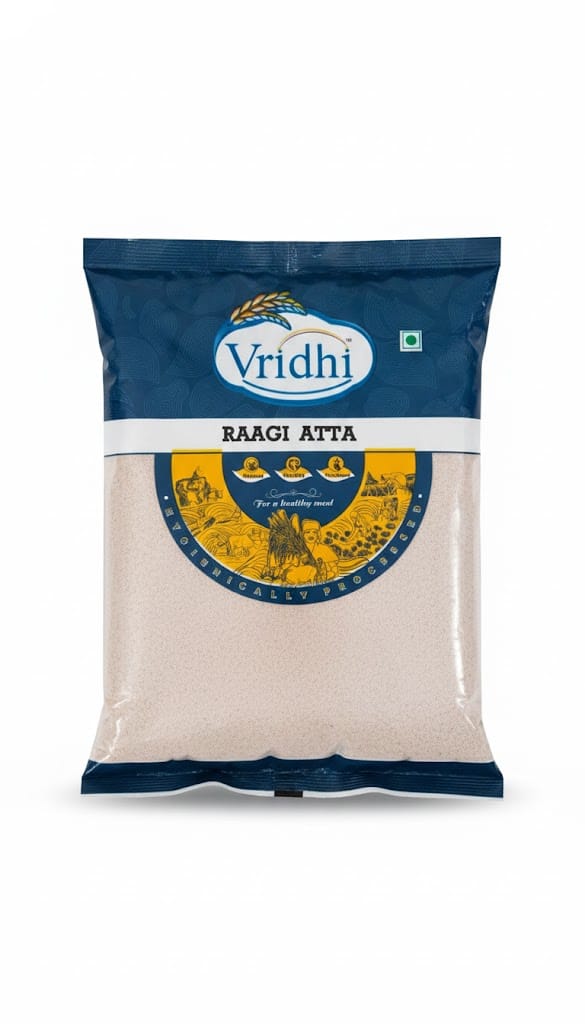 Vridhi Premium Quality Raagi Atta (Finger Millet Flour) – Calcium-Rich Superfood – 500gm